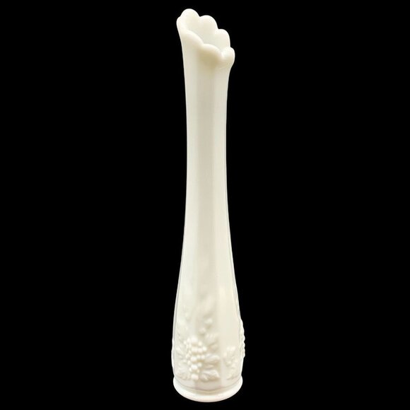Westmoreland Paneled Grape Milk Glass Bud Vase 10”T 2”W - Picture 2 of 8